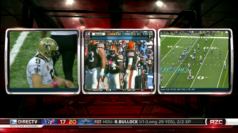 Football fans can use the Red Zone Channel to simulate three impractically small televisions.